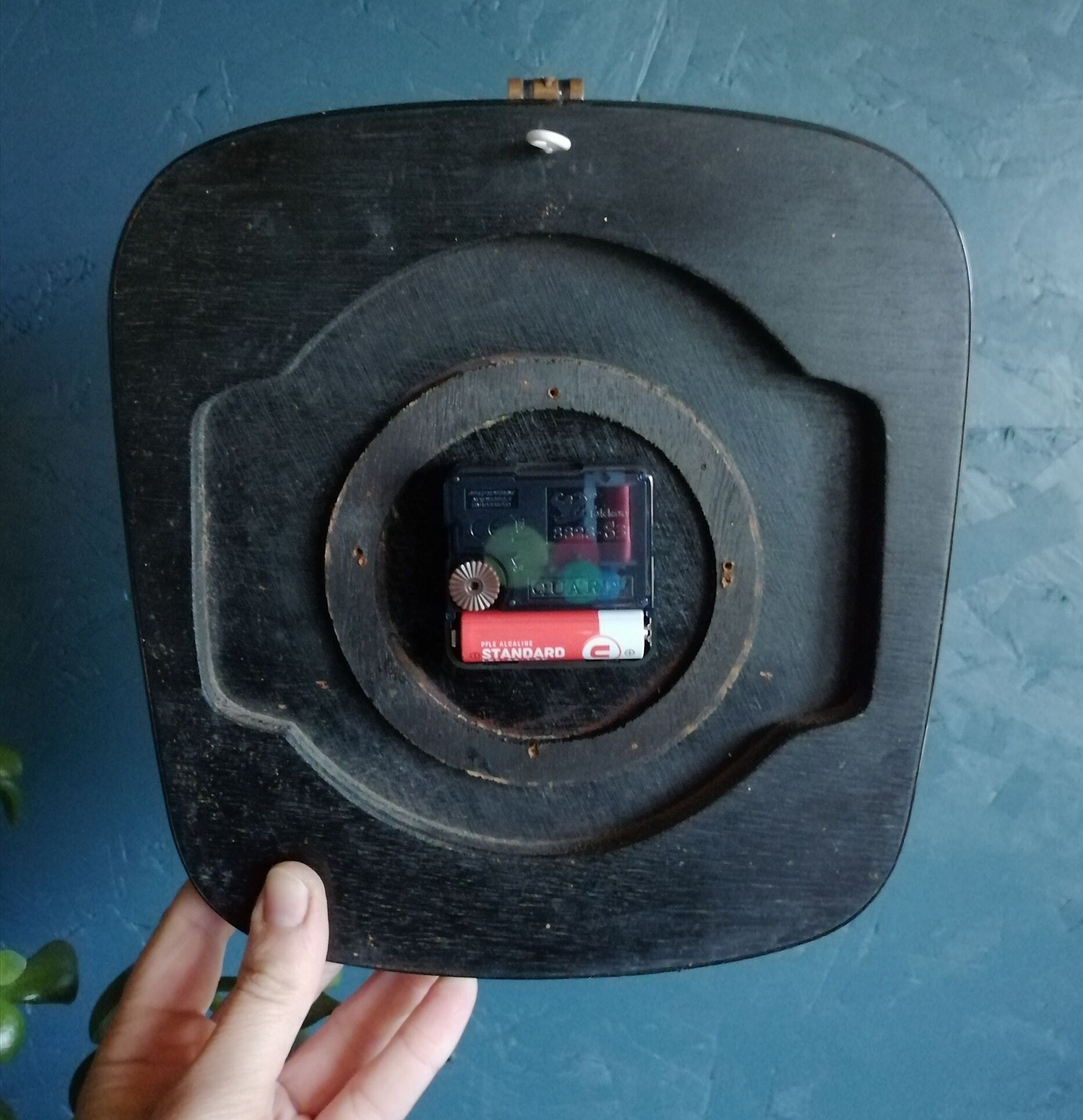 Vintage formica clock silent wall clock "Yellow Star"