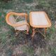 Fauteuil et table en rotin pour enfant