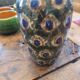Glazed stoneware vase – “Peacock feathers” motif – 1930/1950 – 16 cm