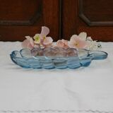 Davidson Handmade English Blue Crystal Jewelry Dish