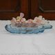 Davidson Handmade English Blue Crystal Jewelry Dish