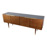 Enfilade vintage en teck et laiton - Années 70