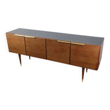 Enfilade vintage en teck et laiton - Années 70