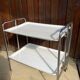 Vintage serving trolley, white folding table, 70s design, vintage.