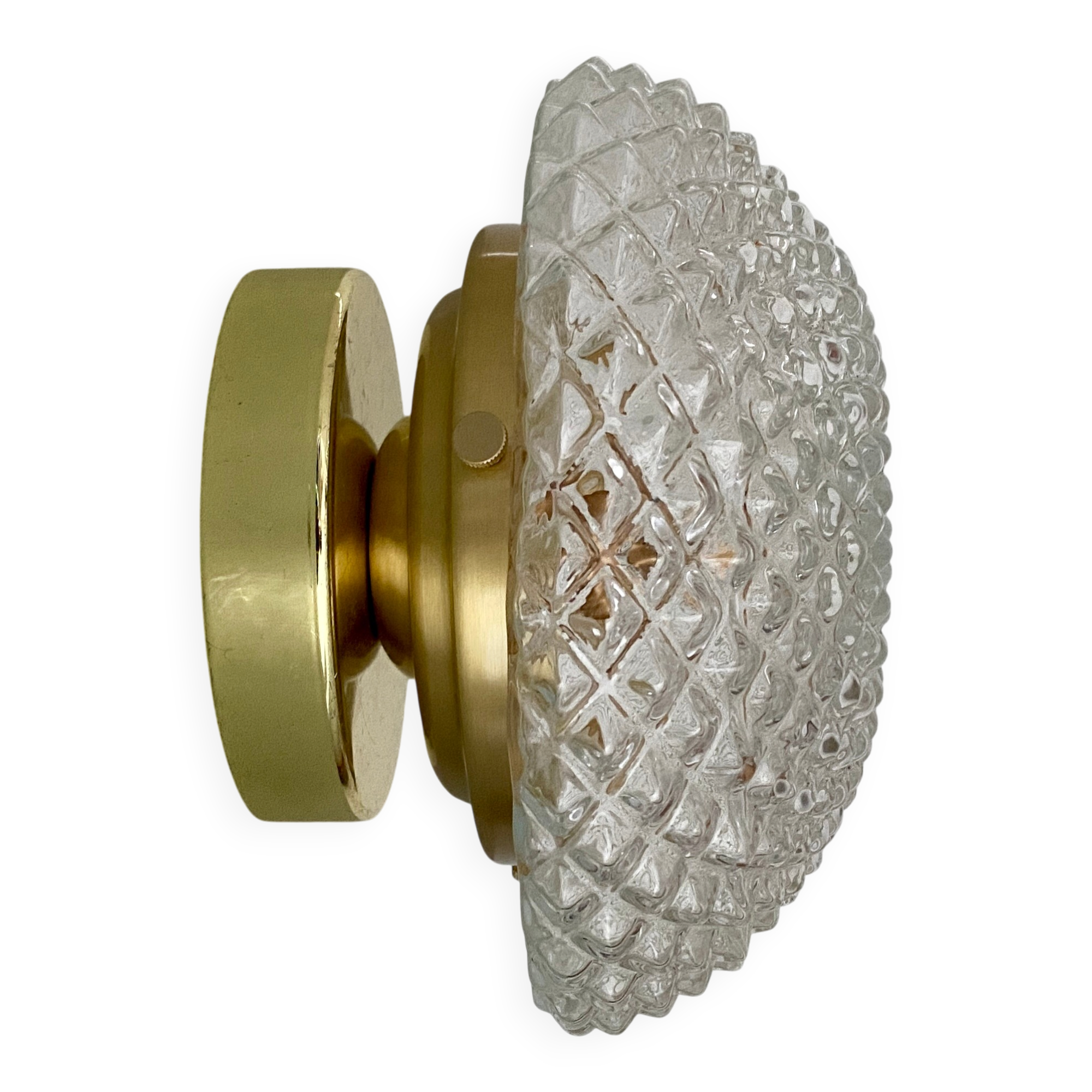 vintage glass globe wall light or ceiling light with diamond point design