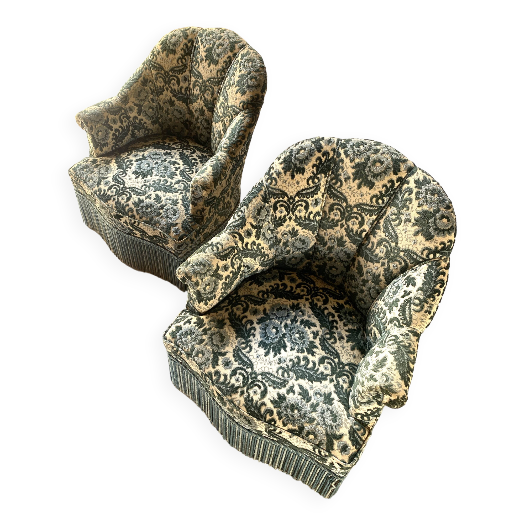 Pair of toad armchairs