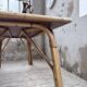1950s rattan table with ceramic top
