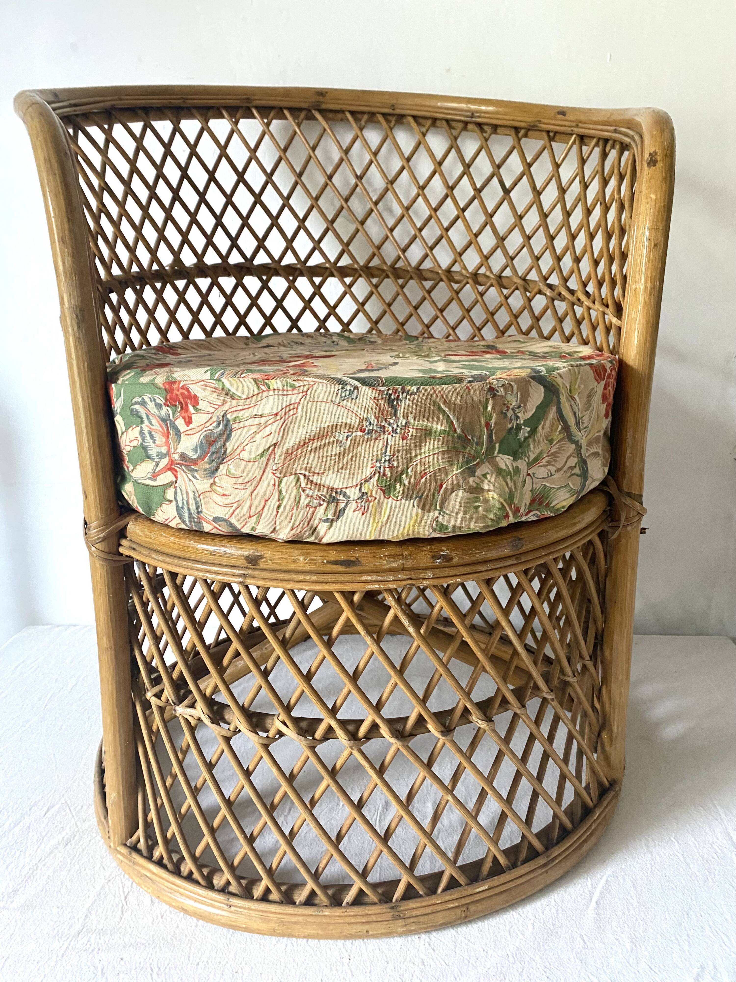Vintage rattan armchair