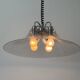 Suspended lamp with 4 sockets, chrome body and plexiglass shade, 1970s, Germany.