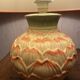 Barbotine earthenware lamp – 1980s – 20th century production