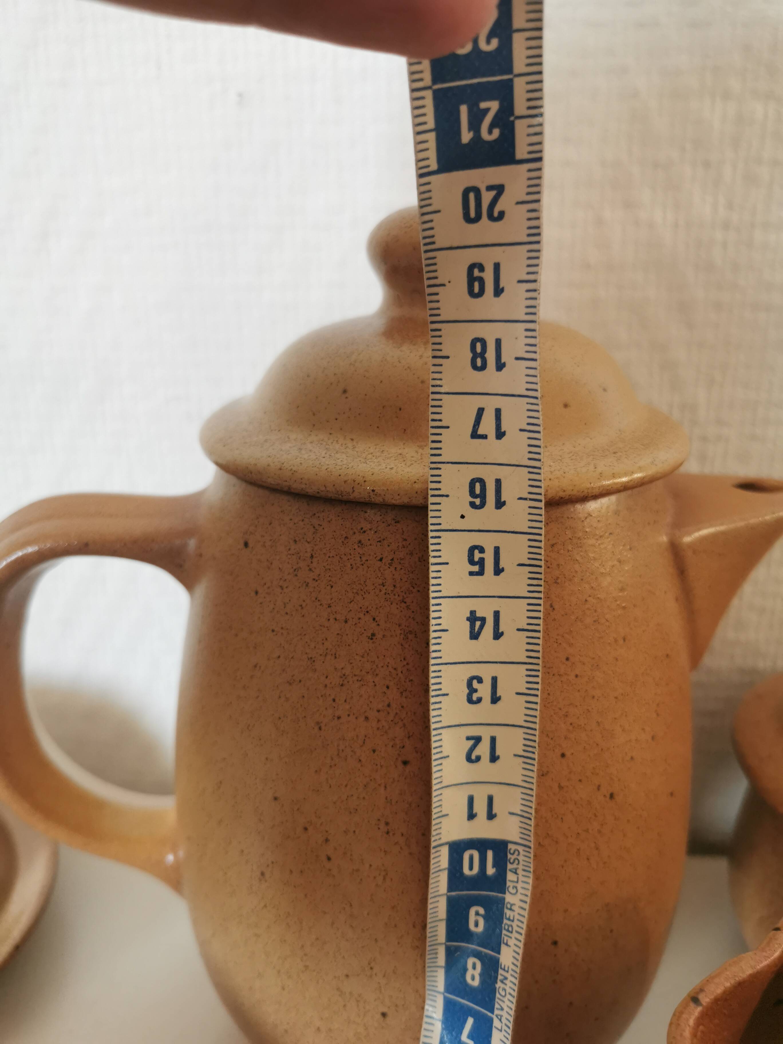 brown stoneware coffee set from the 70s