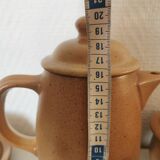 Service à café en grès marron, années 70
