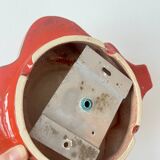 Vintage Hustadt Leuchten Fat Lava Red Ceramic Wall Lamp, Germany, 1970s