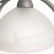 Brushed grey metal double pendant light and alabaster glass.