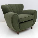 Attributed Guglielmo Ulrich Art Deco Italian Bouclé Armchairs, 1940s, Pair