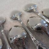 12 silver-plated mocha spoons by Christofle Marly, 10cm