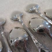 12 silver-plated mocha spoons by Christofle Marly, 10cm