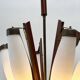 Lustre italien en teck et laiton