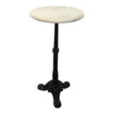 French Bistro Side Table Marble Top, mid-century
