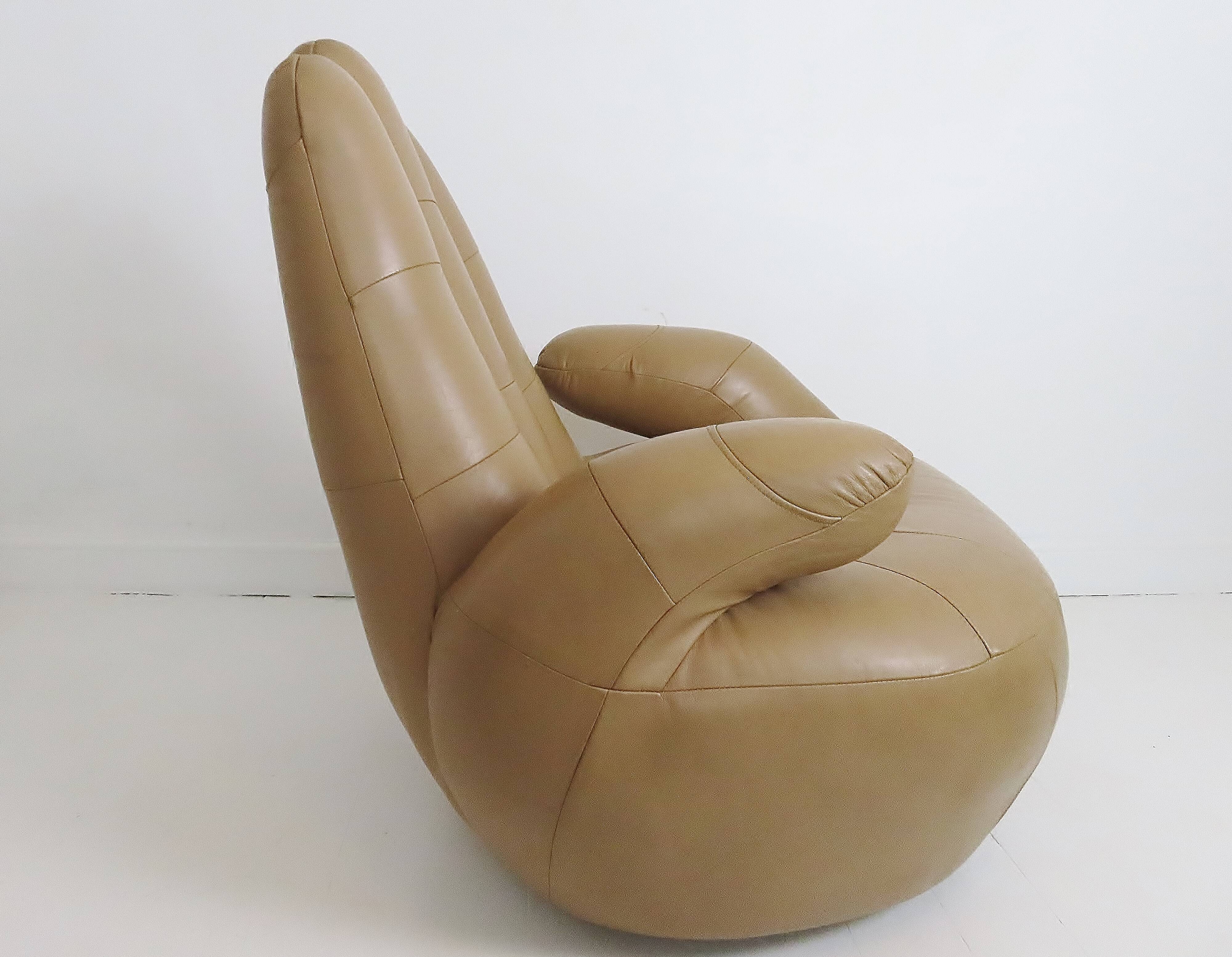 Vintage Pop Art Leather Hand Chair