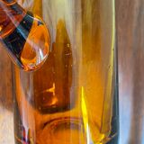 Amber pitcher bubbled glass