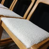 Set of 4 Scandinavian beech chairs from the 70s