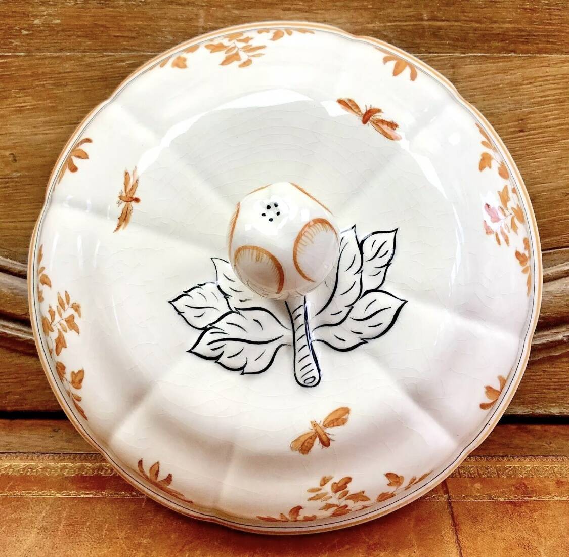 Ancienne soupière légumier Longchamp décor Moustiers Olerys 2