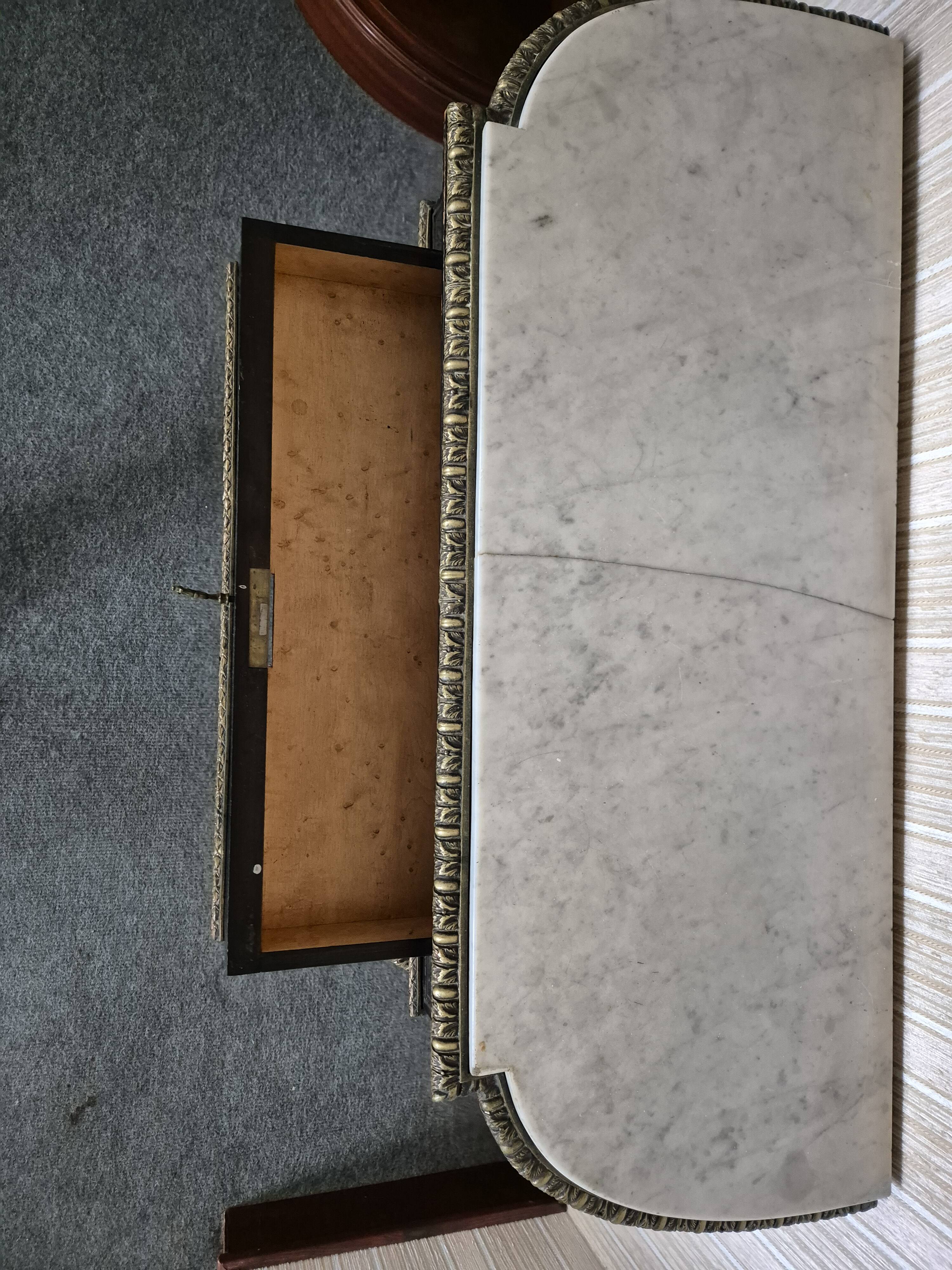 Console - marble, brass and wood
