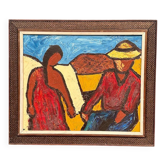 Original Swedish Oil on Canvas – “The Exchange” by Rollo – Signed – Vintage