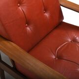 Pair of Danish / Scandinavian Teak Easychairs wit Leather 1960s