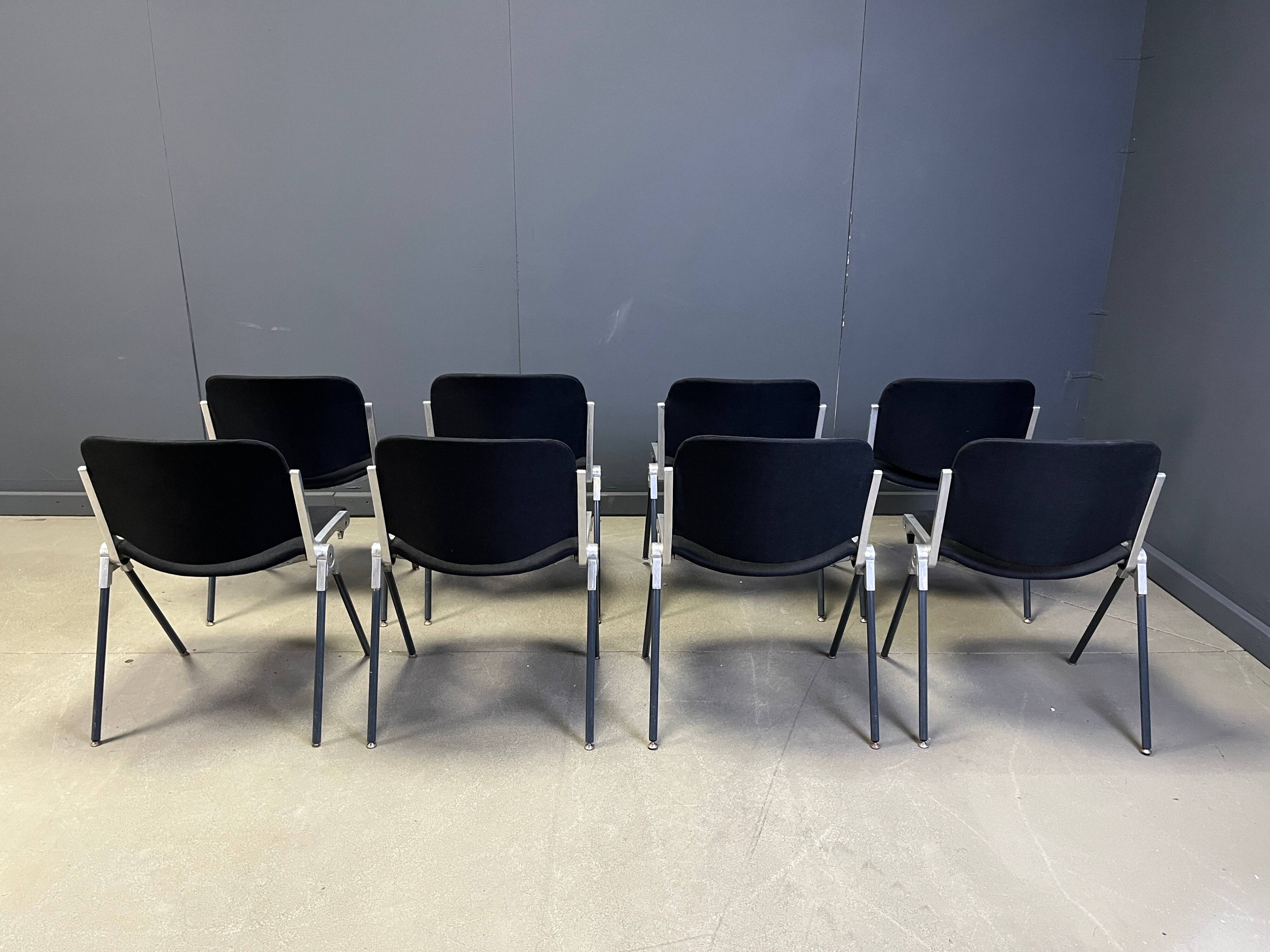 Vintage Italian stackable dining chairs in the style of Castelli, set of 8.