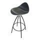 Black and white designer stool with a metal base model Onda STUA