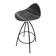 Black and white designer stool with a metal base model Onda STUA