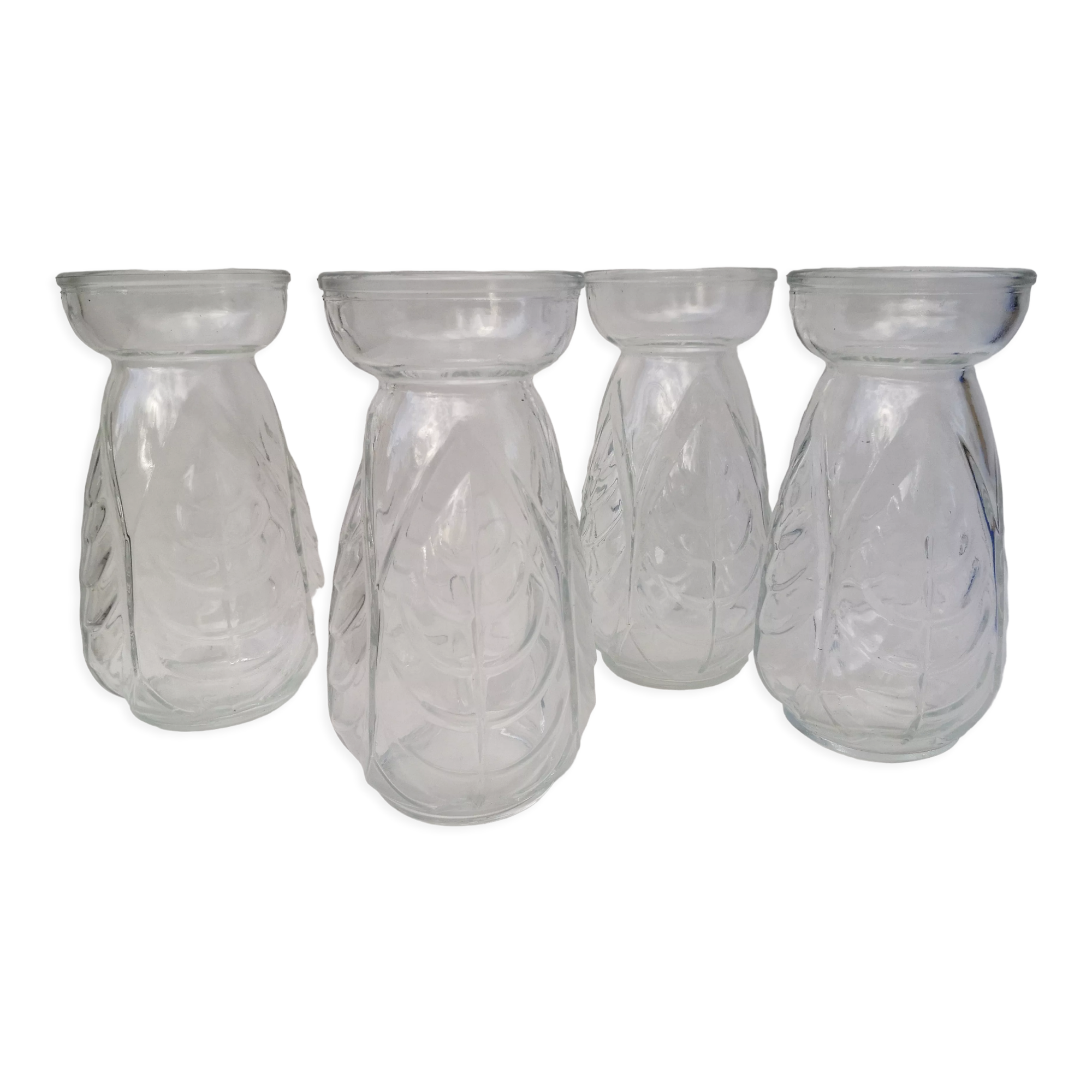 Bulb vase, hyacinth, pressed glass, molded