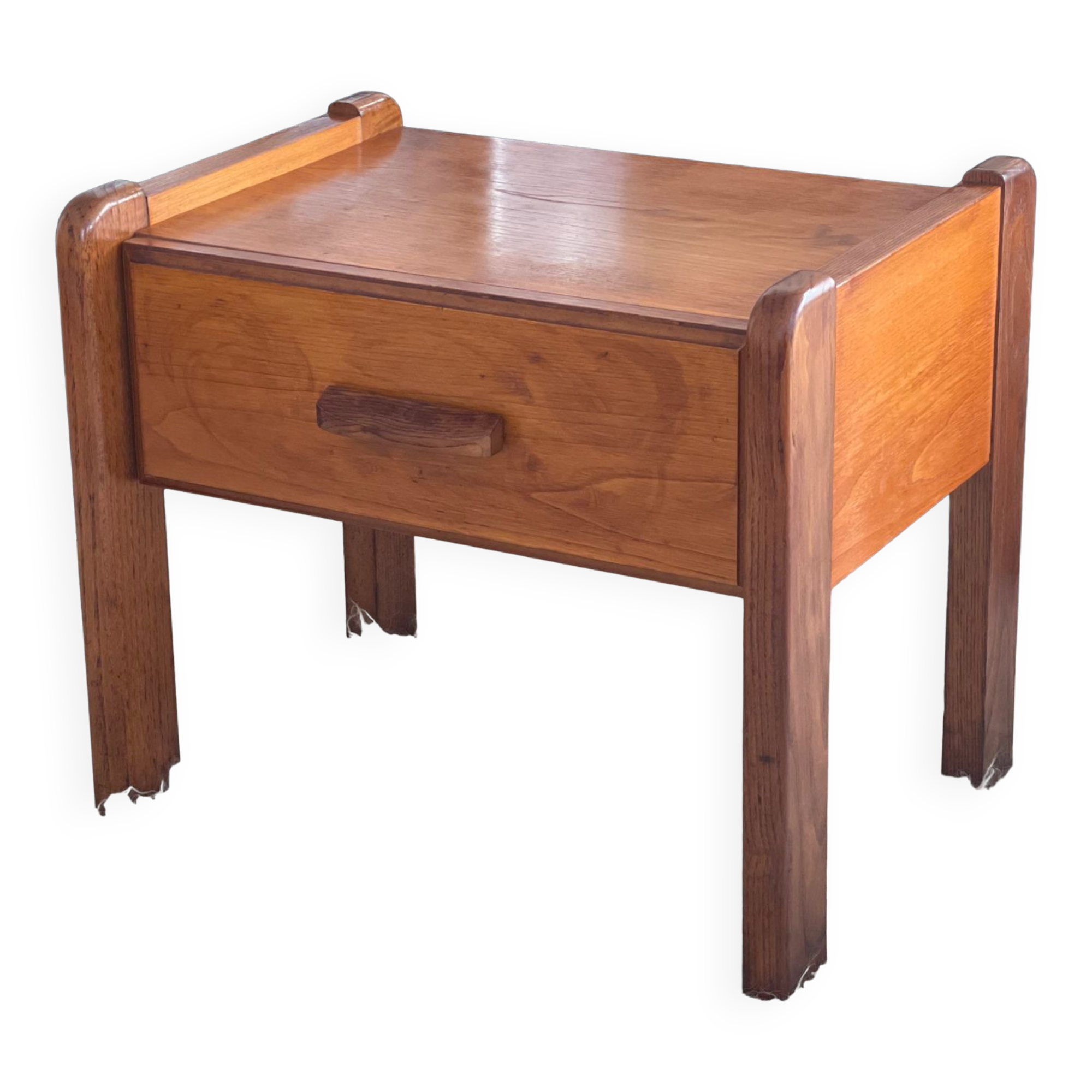 Vintage elm bedside table