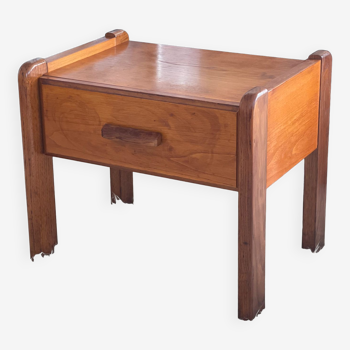 Vintage elm bedside table