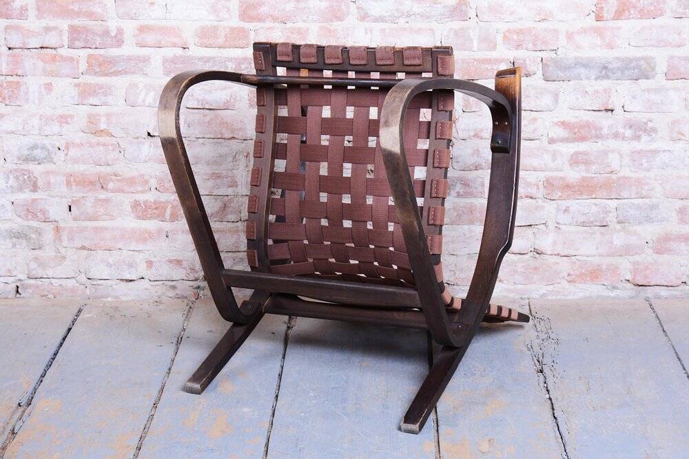 Czech Art Deco Oak Armchairs attributed to Jan Vaněk, 1940s, Set of 2