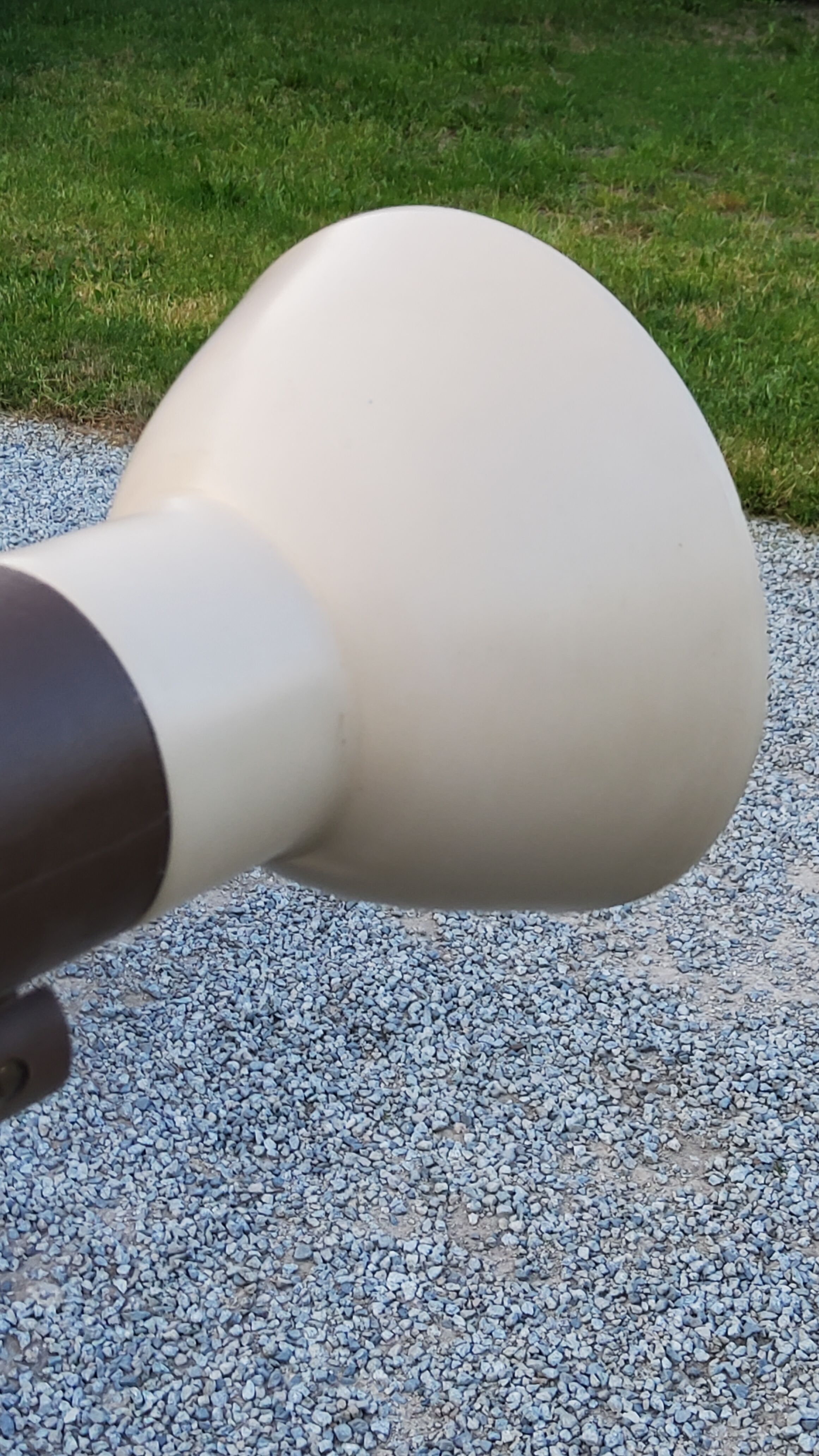 Floor lamp of the 70s in gilded brass lacquered beige metal and brown plastic 2 spots