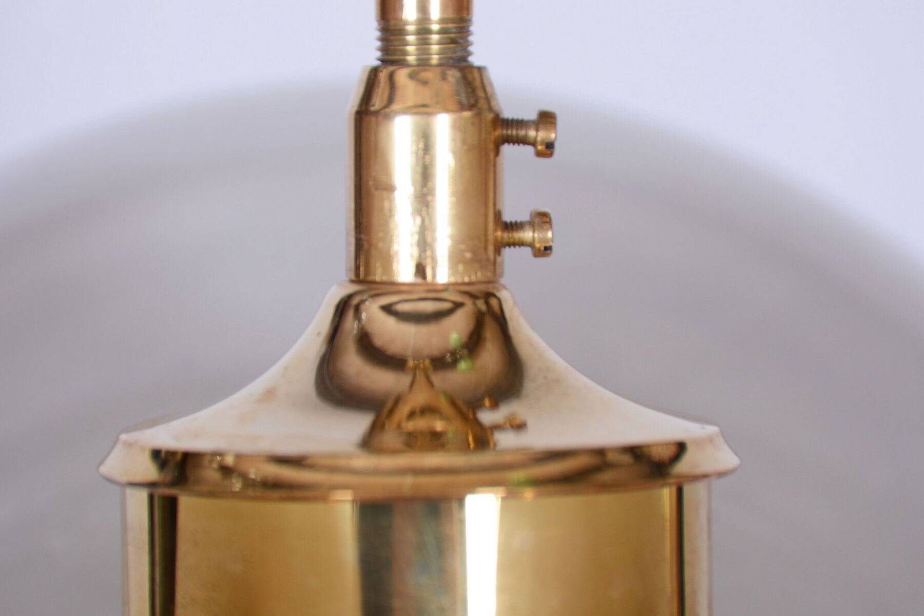 Mid-Century Chandelier in Brass and Glass by Kamenický Šenov, Czech, 1960s