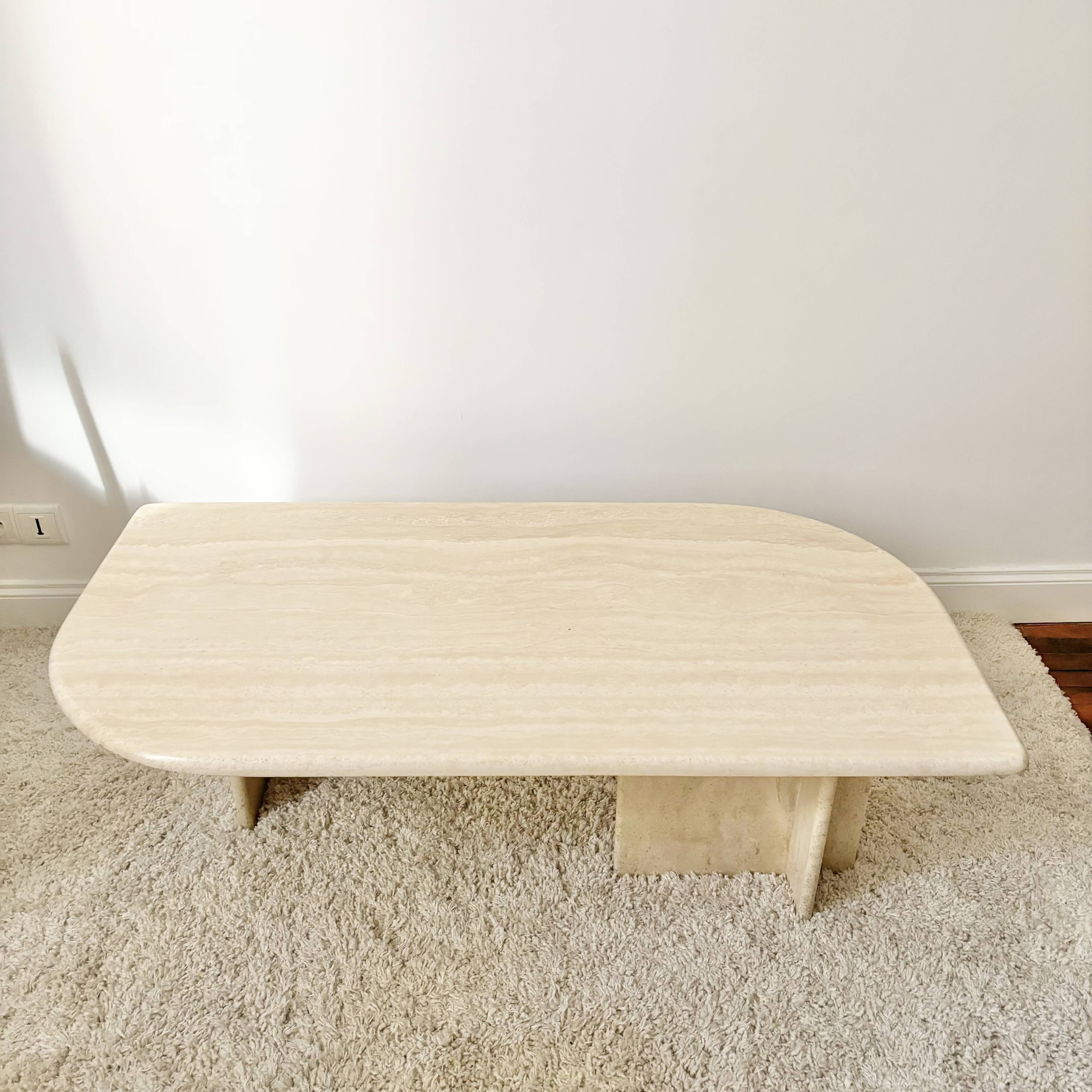 Travertine coffee table (Roche Bobois)