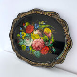 Metal tray Russian folk craft Jostovo