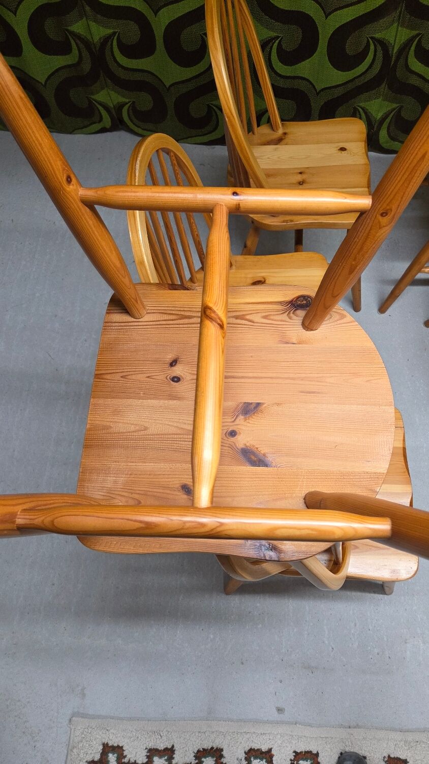 Set of 6 Danish pine chairs 1980