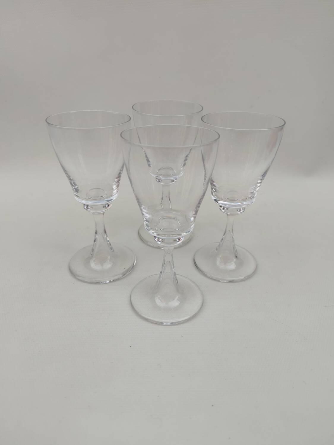 4 Daum crystal glasses, Fleurus model. 1970s.