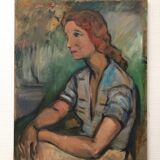 Portrait à l'huile, femme & impressionisme