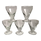 set of 5 glasses with thick bottom feet early twentieth century