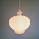 Large white opaline pendant light, H.A. Jakobsson, 1960