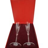 Baccarat, two Dom Pérignon crystal champagne flutes