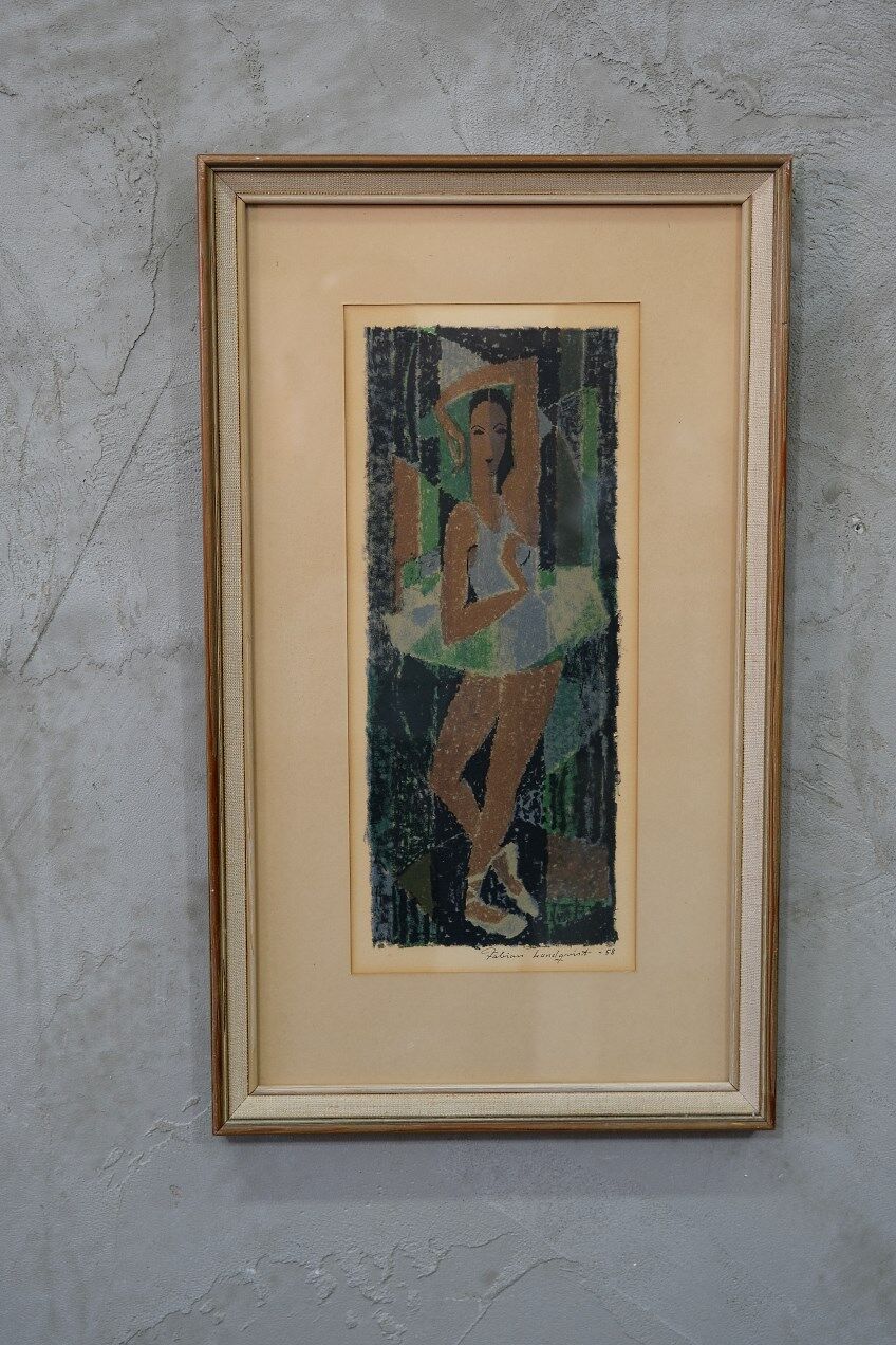 Fabian Lundqvist  (1913-1989), Swedish modern lithograph, 1958,  Framed