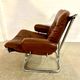Vintage mid-century Scandinavian cognac leather lounge chair by Harald Relling
