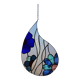 Vitrail décoratif “Goutte d’eau” – Verre coloré fait main, 40 × 40 cm